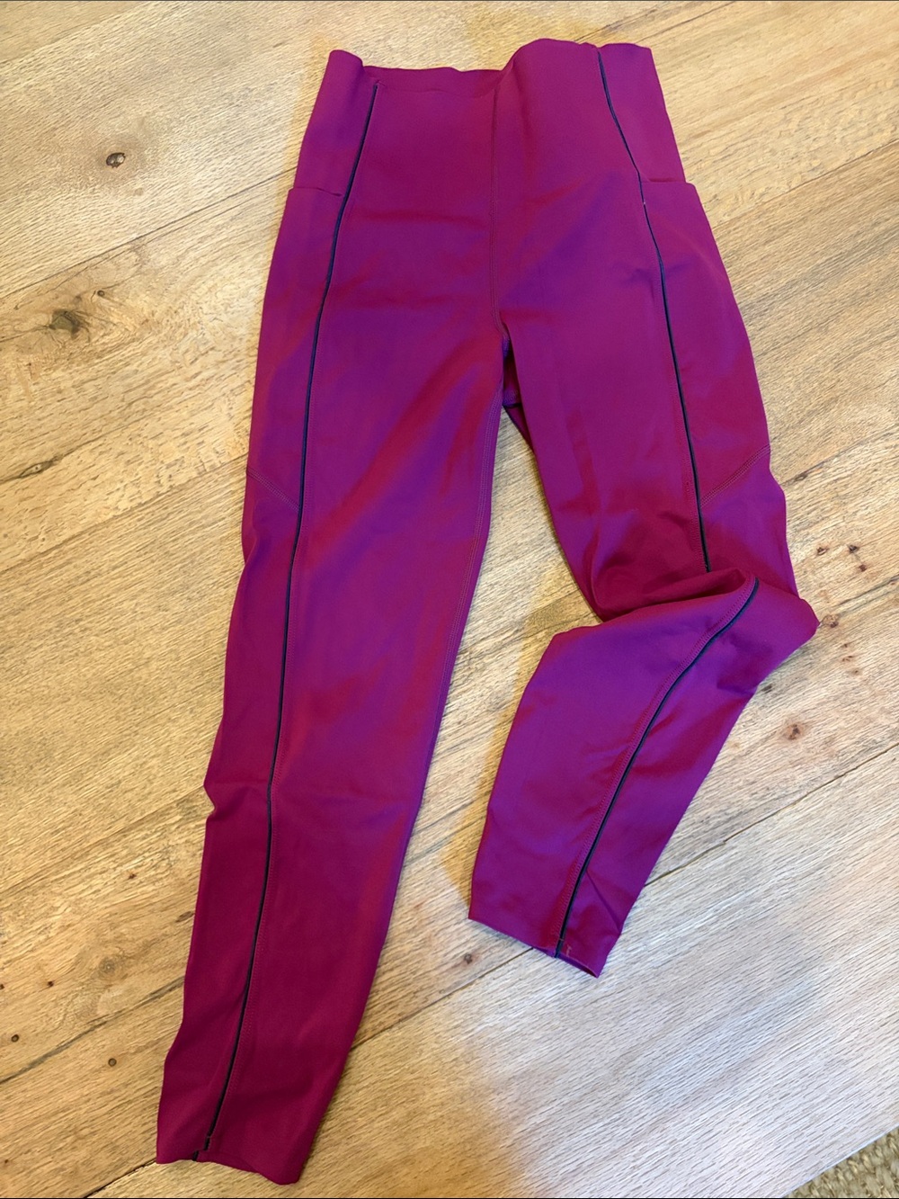Sweaty Betty Magenta Leggings with Black Piping